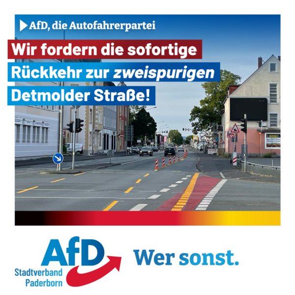 Read more about the article Detmolder Straße soll endlich wieder zweispurig werden!￼