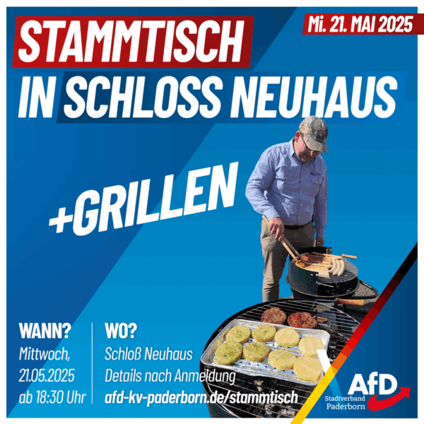 Mehr über den Artikel erfahren Stammtisch der AfD Paderborn in Schloß-Neuhaus